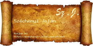 Széchenyi Jolán névjegykártya